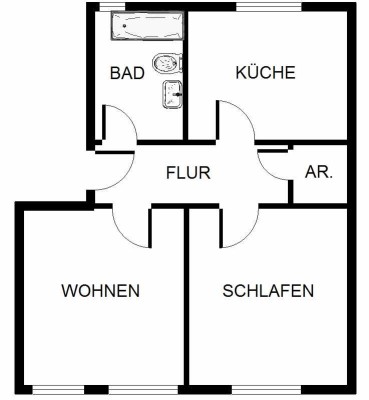 Demnächst frei! 2-Zimmer-Wohnung in Herne Sodingen, Besichtigungen ab dem 1.2.