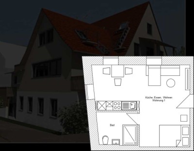 Erstbezug barrierefreie 1,5-Raum Wohnung mit gehobener Innenausstattung und EBK in Eckenweiler