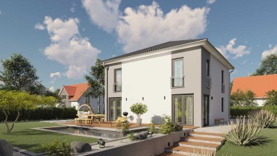 Neubau - Stadtvilla mit Grundstück - Massiv, energieeffizient, naturnah