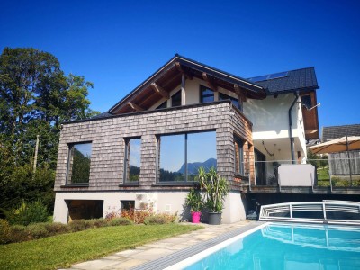 Traumhaus in Ruhelage mit Home-Spa, Infinity-Pool &amp; Bergblick – 2. Bauparzelle inkludiert