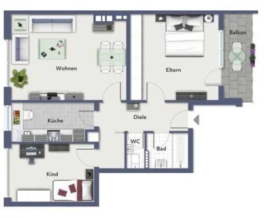 Schöne Wohnung im Stadtzentrum von Krefeld zu vermieten