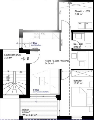 51 m² - 2.5 Zi Neubau, mit Loggia, inkl. Strom und Müll