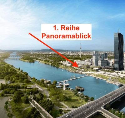 RESERVIERT! Waterfront Panorama Wohnung direkt an der neuen Donau, voll möbliert, 1.Reihe, Copa Beach, Uno City, Donauinsel, am Wasser