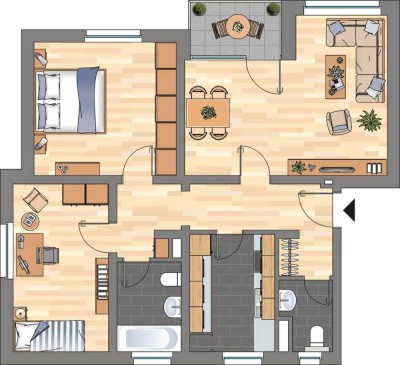 Modernisierte 3-ZKB-Wohnung in der 7. Etage eines Hochhauses im Hansaviertel zu vermieten!