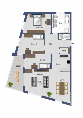 Großzügiges Wohnen - 4-Zimmer im 3. OG mit Balkon, Einbauküche & 2 TG-Stellplätze