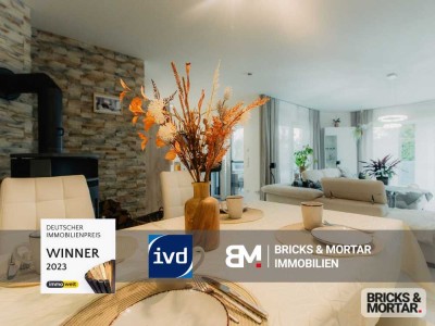Modernes Haus im Bungalowstil mit Pool und Kamin in Markkleeberg
