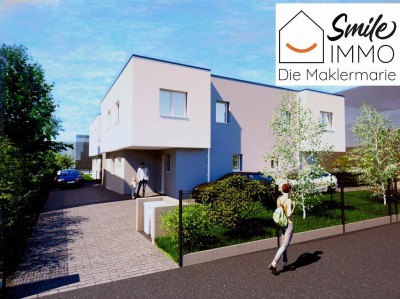Provisionsfrei: ziegelmassives Niedrigenergiehaus (Erstbezug), nahe der alten Donau, mit 4 Zimmern, Terrasse, Süd/West-Garten und Parkplatz.