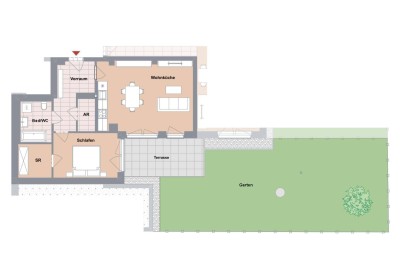 BAUBEGINN ERFOLGT! 2-Zimmer-Neubau-Gartenwohnung im Einfamilienhausgebiet in Ruhelage!