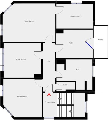 4-Zimmer-Wohnung 4-Raum-Wohnung im 1.OG mit Balkon am Fuße des Kranbergs