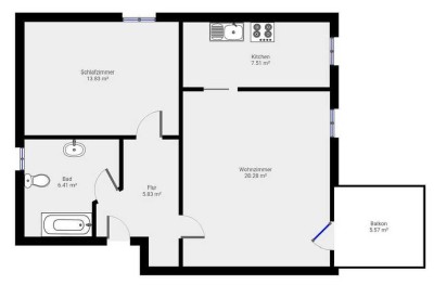 Helle Dachgeschosswohnung in Röhrmoos