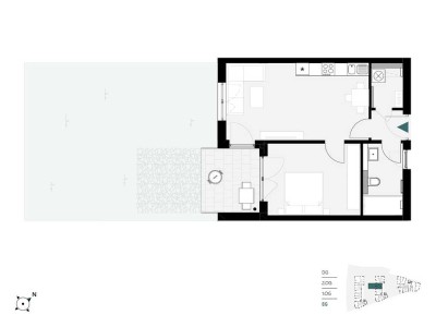 NEU: Großer Garten zu großzüger 2-Zi.-Whg.