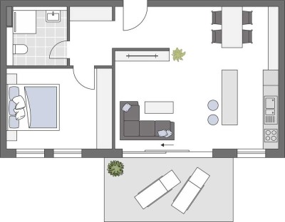 Komfortables Wohnen: 2-Zimmer EG-Wohnung mit Charme