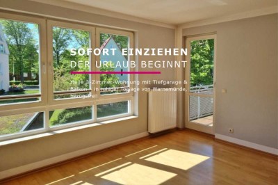 Helle 3-Zimmer-Wohnung mit Balkon & Tiefgarage – in ruhiger Toplage von Warnemünde, bezugsfrei