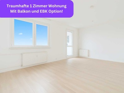 Wunderschöne 1 Zimmer Wohnung mit Balkon und EBK Option! *Perfekt für Singles*