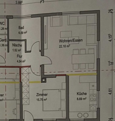 Kernsanierte 2-Zimmer-Wohnung mit Einbauküche & Stellplatz – 1. OG – Fürfeld (74906)