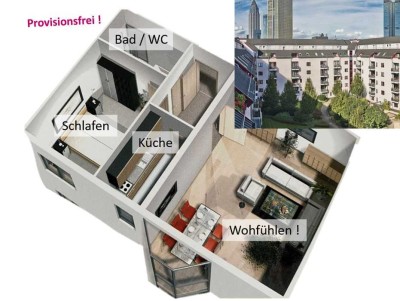 Top-Wohnen oder Top-Rendite: tolle 2Zi.-Whg im beliebten SaarKaree. Eigenbezug oder 5%p.a. 59qm BJ04
