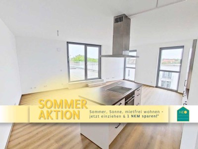 Weitläufige 3-Zimmer-Wohnung mit EBK und atemberaubender DACHTERRASSE in Neubauquartier NEO