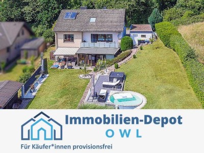 Freistehendes Zuhause mit Fernblick, kleinem Pool und viel Raum zur Entfaltung