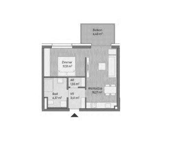 NEUBAU - 2-Zimmer moderne Eigentumswohnung mit Balkon (41,11m²) - Graz/Gries