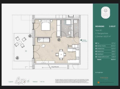 Neuwertige Wohnung mit 2 Zimmern sowie Terrasse und Einbauküche in Ulm Mitte