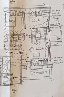 3,5 Zimmer-Wohnung mit Balkon und Dachterrasse in Oberhausen-Königshardt