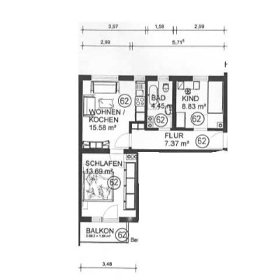 Erstbezug nach Sanierung mit Balkon: Stilvolle 2-Zimmer-Wohnung in Augsburg