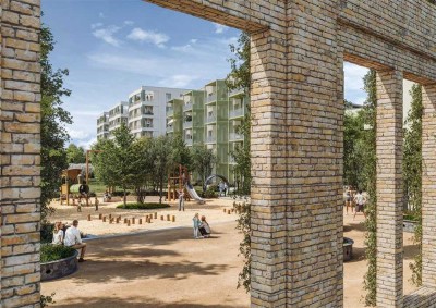 Wohnen am grünen Innenhof: 3-Zimmer-Neubauwohnung im altersgerechten elyse Servicewohnen.