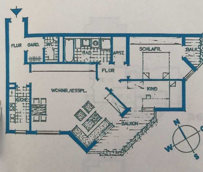 Stilvolle, vollständig renovierte 3-Zimmer-Wohnung mit Balkon und Einbauküche in Filderstadt