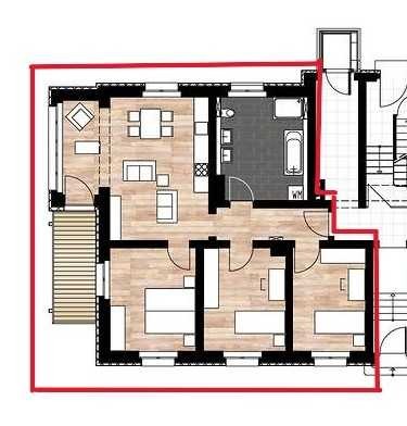 moderne 4-Zimmer-Wohnung mit Balkon in Hochparterre in Zentrumsnähe
