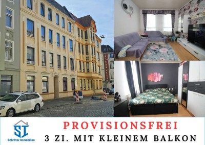 PROVISIONSFREI: Anlage mit Potenzial: Helle 3 Zi. mit kl. BalkoN