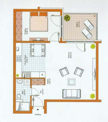 Moderne und zentralgelegene 2-Zimmer Wohnung mit Ebk, Südbalkon und TG