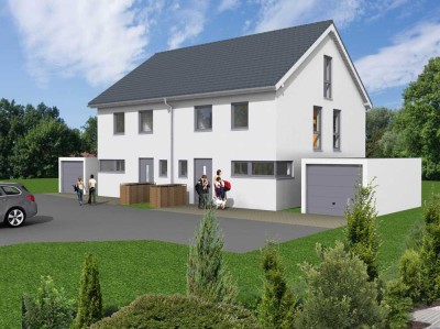 Projektierte Neubau Doppelhaushälfte mit Grundstück