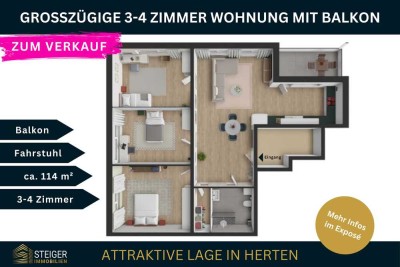 Charmante 3-4 Zimmer Wohnung direkt am Marktplatz  mit Balkon + Fahrstuhl