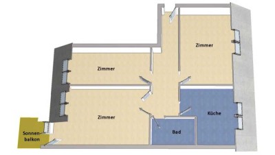 Helle Dachgeschosswohnung mit 3 Zimmern und Balkon in Blankenfelde-Mahlow