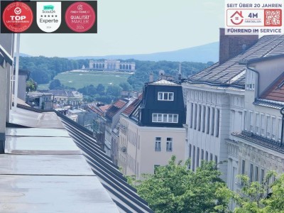 4-Zimmer DG Neubauwohnung mit Freiflächen und Weitblick auf die Gloriette in zentraler Lage/ U3 Nähe !