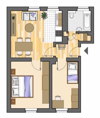 Bald frei! 2-Zimmer-Wohnung in ruhiger Lage in GE-Hassel