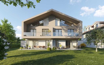 ROHBAUFERTIGSTELLUNG: Design Chalet-Haus mit großem Süd-Grundstück