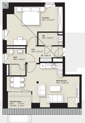 Erstbezug - Moderne Dachgeschoss 2-Zimmer Wohnung in Burgwedel