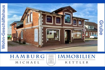 Wohn- und Geschäftshaus, 3 Wohnungen, 2 Geschäfte in 23749 Grube