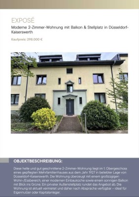 Moderne 2-Zimmer-Wohnung mit gehobener Innenausstattung mit Balkon und EBK in Düsseldorf