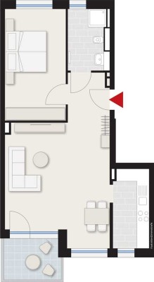 Schöne hochwertige 2-Zimmer Wohnung mit Balkon in Neu-Ulm