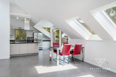 Stilvolle 3 ZKB Maisonette mit Dachterrasse, EBK, SP & Sauna – schöne Lage in Augsburg-Göggingen