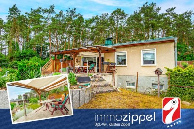 EFH in waldiger Lage von Nordend: 867 m² Grst., 4Zi, Vollkeller, Terrasse, Teichanlage, Garage