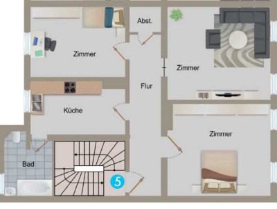 Geschmackvolle, gepflegte 3-Zimmer-Wohnung in Bamberg