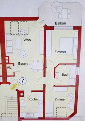 TOP 3-Zimmer-Dachgeschosswohnung mit Balkon und EBK in Unna Süd