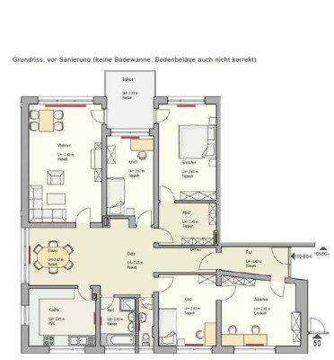 Stuttgart-Plieningen: Große, renovierte 6,5-Zimmer Wohnung mit Balkon