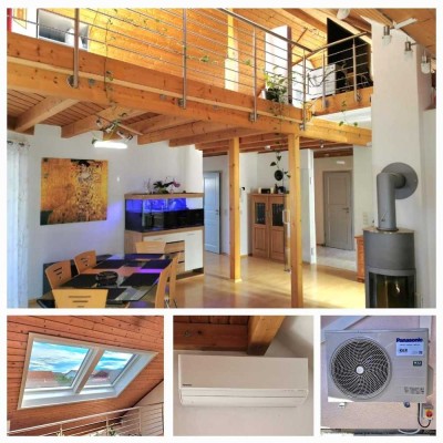 4,5 Zi Maisonette - Neue Dachfenster & Klimaanlage, 4 Stellplätze, EBK, Kaminofen