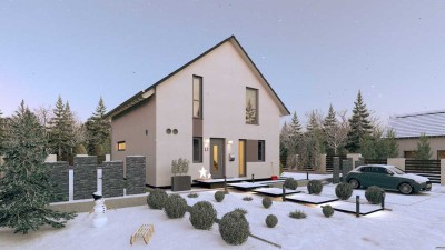 Design-Haus mit Küche und Grundstück sowie Hausaufbau noch in 2025 möglich!