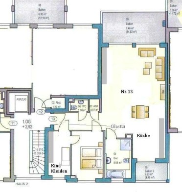 Barrierefreie Großraum-Wohnung Stadtmitte Balkone Einbauküche Tiefgarage