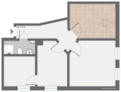 Sanierte 2,5-Zimmer-Wohnung im 2. OG in Hameln